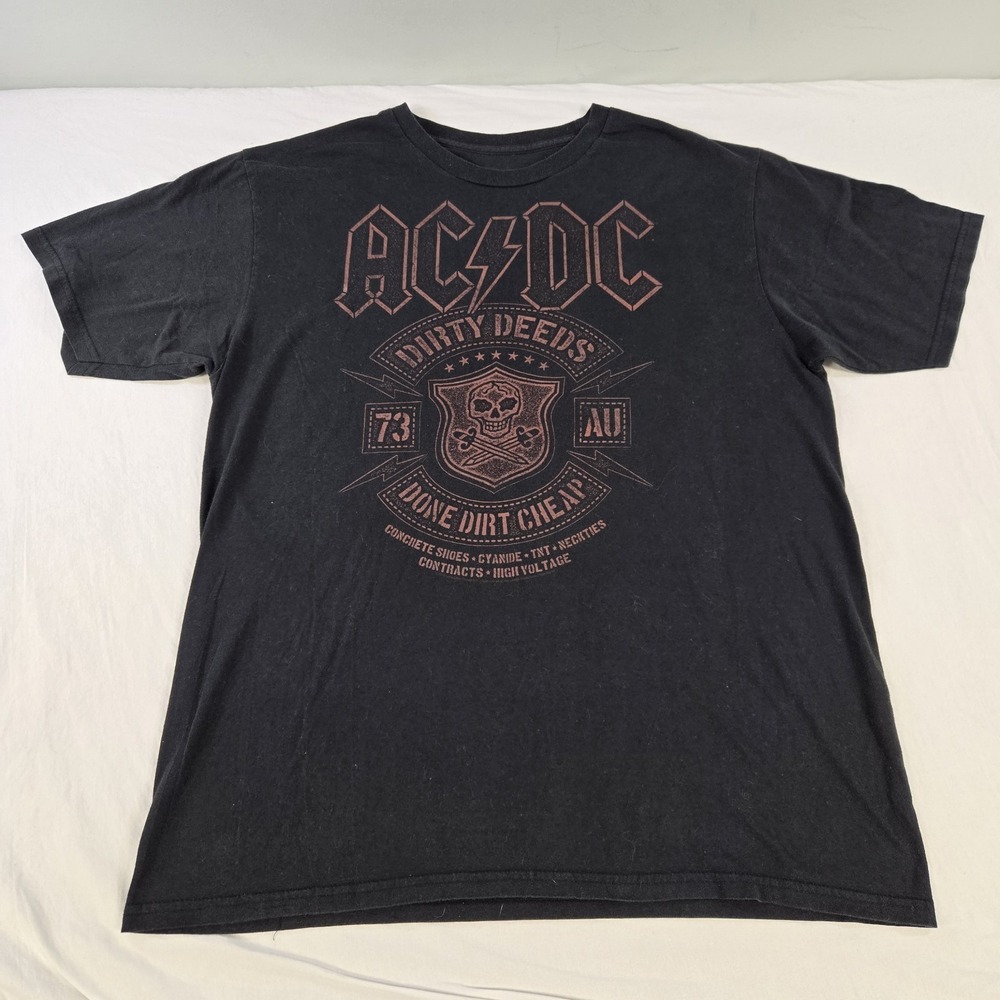Liquid Blue AC/DC Dirty Deeds Done Dirt Cheap T Shirt Mens Size XL Short Sleeve - Picture 8 of 8
